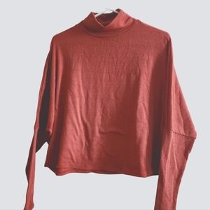 EUC mock neck ribbed crop sweater, sz S